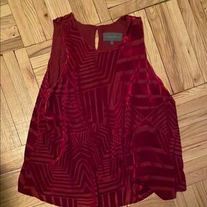 Red burnt velvet Sleeveless Top